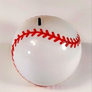 Rare Bella Casa by Ganz Ceramic Baseball Coin Piggy Bank